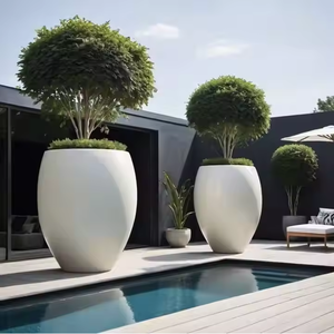 Macetas de flores de jardín para interiores y exteriores de fibra de vidrio Premium más vendidas, macetas de diseño decorativo clásico, macetas decorativas clásicas - Product Image 2