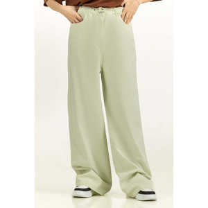 Pantalon large taille haute pour femme en toile respirante, tailles XL, 3XL, XS, avec délavage coloré WM-NDJ-SS25-008 - Product Image 1