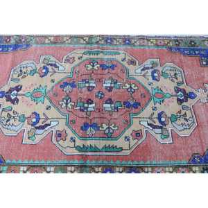 4.4x8.4 ft Rug, Turkish Rug, Vintage <b>Red</b> <b>Wool</b> Moroccan Rug - Product Image 5
