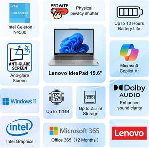 Nuevo Portátil Lenovo IdeaPad 15.6 con Microsoft 365 |   Almacenamiento de 2.5 TB (1 TB <span class=keywords><strong>OneDrive</strong></span> + 1 TB SSD + 512 GB externo) - Product Image 2