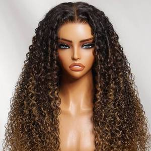 Perruque en cheveux humains bouclés profonds 100 % naturels, avec dentelle frontale 13x4 HD transparente, sans colle, pour femmes noires – Meilleure vente - Product Image 4