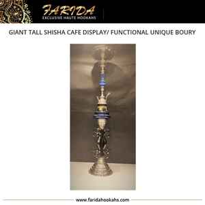 Shisha alta de estilo egipcio, logotipo personalizado de lujo, gran oferta, Cachimba de acero inoxidable de cristal gigante, laca única, exhibición de café de hierro hecha - Product Image 5