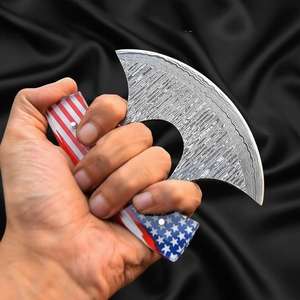 Cuchillo Ulu de Cocina Damasco, Funda de Cuero Hecha a Mano, Orientación de Mano Ajustable, Apto para Lavavajillas, Cortador de Pizza de Nuevo Diseño - Product Image 5