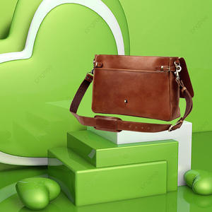 Bolso de mensajero de cuero genuino para hombre vintage con cierre de cremallera bolso de negocios Har - Product Image 6