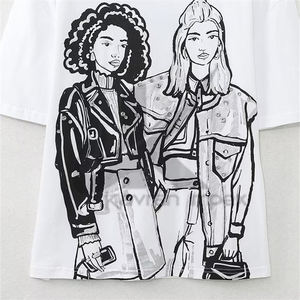 Camisetas bordadas personalizables para mujer-Tela de alta calidad con diseños de bordado personalizados, ideal para ropa informal - Product Image 4