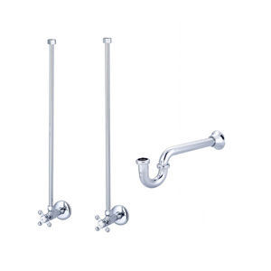 Kit de vidange pour lavabo de style ancien en bronze pur, avec tuyau en porcelaine de qualité supérieure et coude de pompage - Product Image 1