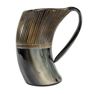 Taza de cuerno de vino vikingo de alta calidad 100%, tendencia superior, estilo europeo, cuerno tallado para beber, jarra de cuerno de buey de Búfalo, café de ágata - Product Image 2