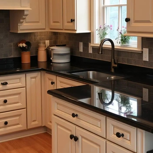 Losas de granito de galaxia negra con acabado envejecido moderno de alto rendimiento, estilo de mármol pulido para revestimiento de suelos y paredes de villas - Product Image 1