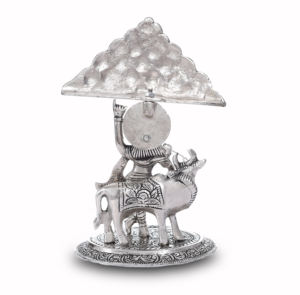 Alta calidad y acabado fino hecho a mano plateado estilo Parvat Krishna con estatua de pie de vaca para decoración del hogar y regalo - Product Image 6