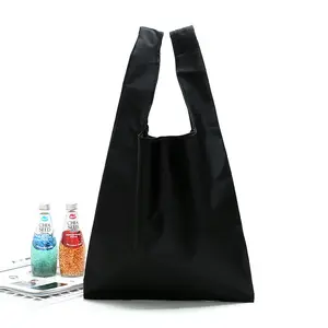 Custom Cheap ripstop eco recycle nylon foldable grocery tote bag polyester reusable folding shopping bag