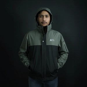 Naviguer veste hydrofuge à coque souple hiver coupe-vent imperméable col montant fermeture à glissière Polyester remplissage Style ample - Product Image 1