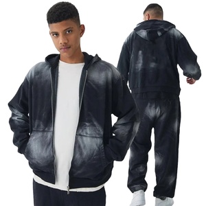 Sudaderas con Capucha Personalizadas de Nuevo Diseño para Hombre, con Cierre, Hombros Caídos, Estilo Desgastado por el Sol, 100% Algodón, Casuales - Product Image 3