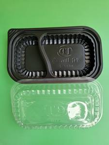 Modern style Supplier Disposable 1-2-4 Compartments <b>Plastic</b> <b>Food</b> <b>Container</b> <b>With</b> <b>Lid</b> Black Color Take Away lunch box Low Price - Product Image 2
