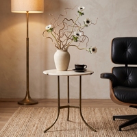 Table basse ronde en fer et marbre, petite table d'appoint, table d'appoint antique moderne, table de cocktail, mobilier décoratif, vente en gros