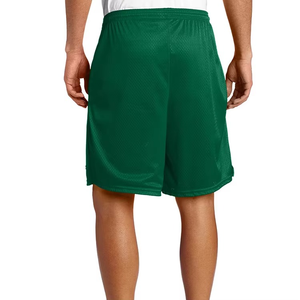 กางเกงขาสั้นแนวสตรีทของผู้ชายใหม่กางเกงขาสั้นแนวฮิปฮอปผ้าตาข่ายแบบลำลองมีลายสีพื้นเรียบ - Product Image 5