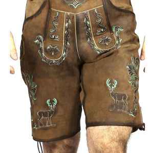 กางเกง lederhosen หนังแท้ผู้ชายสไตล์บาวาเรีย - Product Image 3