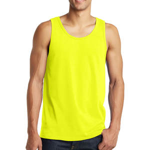 Sérigraphie de débardeur en jersey de coton personnalisé jaune pour hommes - Product Image 1
