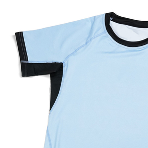 Camiseta de Manga Corta para Niños, Sublimada, Transpirable, Antibacteriana, Ecológica, para MMA y BJJ, Color Azul Cielo, Personalizable - Product Image 3