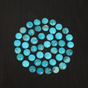 5PCS ธรรมชาติสีเขียวขุ่น5มม. กลม CABOCHON 7.50CTS - Product Image 2