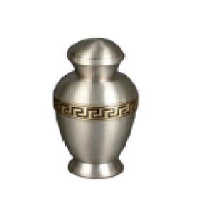 High Quality Brass Cremation <b>Keepsake</b> Urns With Gold Black Engraving Band And Pewter Finished <b>For</b> Human <b>Ashes</b> Funeral Supply - Product Image 1