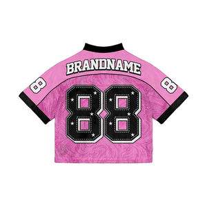 Streetwear Mesh Boxy Jersey de manga corta 100% poliéster ligero Quickdry logotipo personalizado impresión Streetwear Drop Shoulder - Product Image 6