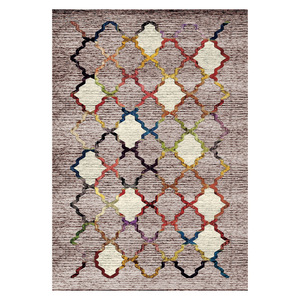 RUGS DEPOT LXDP-0378 Wholesale Multicolor Neutral Contemporary Geometric Digital Printed Machine Washable Chenille Rug Non <b>Slip</b> - Product Image 1