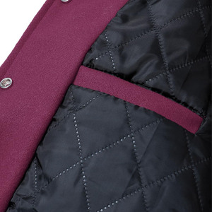 เสื้อแจ็กเก็ตทีมเบสบอลทีมมหาวิทยาลัยแจ็กเก็ตทีมนักกีฬาหนังขนสัตว์น้ำหนักเบาสำหรับผู้ชาย DP จัดส่ง - Product Image 3