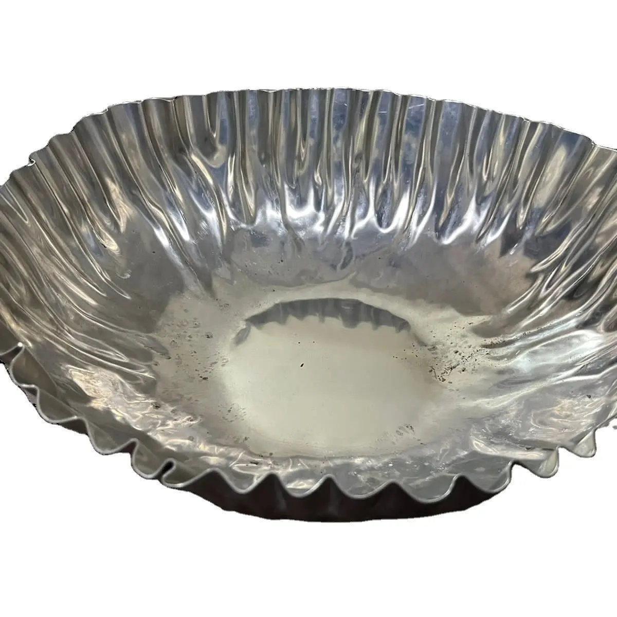 Metal Round Decorative Metal flower style Silver Gold Shell pet feeders pedicure fruits salad serving Bowl