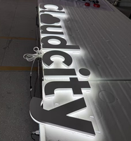 Lettres en relief 3D en acier inoxydable personnalisées pour l'extérieur, rétroéclairées par LED, lettres publicitaires rétroéclairées pour les magasins, les commerces
