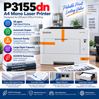 Imprimante laser monochrome A4 d'occasion P3155dn, 55 ppm, haute vitesse, recto verso, réseau, copie/scan/fax, machine d'impression professionnelle pour bureau
