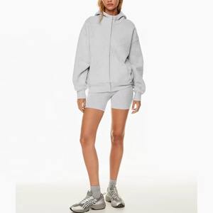 Sweat à capuche personnalisé avec épaules tombantes et ourlet côtelé en coton et polyester pour femmes - Product Image 6