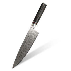 Venta al por mayor pedidos a granel personalizados OEM ODM servicio ultra afilado profesional Damasco acero cocina Chef cuchillo con mango de resina - Product Image 1