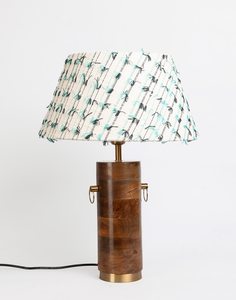 Classic Table Lamp <b>Shade</b> for Decoration Living Room Bed Room Office <b>Natural</b> Wood Metal Round Shape Indoor <b>Lighting</b> Tabletop Lamp - Product Image 6