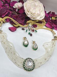 สร้อยคอทองชุบคุณภาพพรีเมียมประดับเพชรคุณภาพสูง พร้อมต่างหูเข้าชุด สำหรับงานแต่งงาน คอลเลคชั่นสำหรับผู้หญิง - Product Image 2