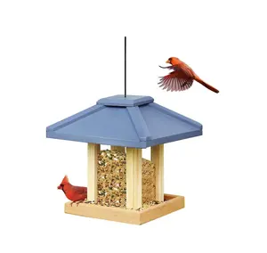 Best Verkopende Vogel Feeder Tuinhuisje Houten Voederen Opknoping Tuin Wild Huis Hout