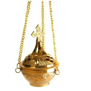 Quemador de Incienso Colgante de Diseño Atractivo, Hecho a Mano en Latón Color Dorado, del Mejor Exportador de la India - Product Image 4