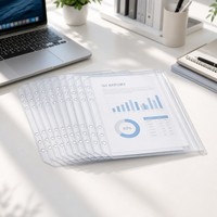 Pochettes à fermeture éclair en PVC transparent A5 A6 A7 pour classeur à anneaux, enveloppes à monnaie à ouverture latérale, sacs de rangement à fermeture éclair pour documents