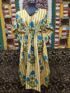 Robe caftan en coton pour femmes été artisanat ethnique Boho Hippie Robe grande taille tenue de bureau amicale naturel longue traditionnelle - Product Image 2