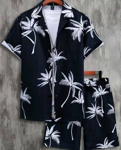 Precio al por mayor de secado rápido de algodón transpirable doble conjunto de alta demanda de impresión por sublimación de manga corta conjunto de ropa de playa - Product Image 2