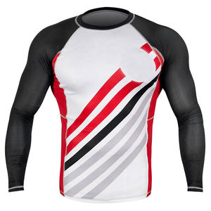 Vêtements de sport respirants en spandex pour hommes entretenus par OEM protège-éruption imprimé par sublimation pour la salle de sport, le surf, la plongée et les arts martiaux MMA - Product Image 6