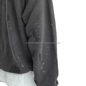 Sudadera con Capucha de Color Personalizado, Sudadera Vintage Desgastada, Sudadera con Capucha Lisa Lavada, Sudadera con Capucha Gris Desgastada - Product Image 3