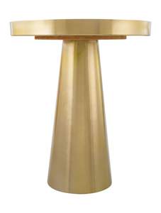<b>Gold</b> Plated Round Metal Coffee <b>Side</b> <b>Table</b> Modern Design for Your Living Room or Lounge Space - Product Image 2