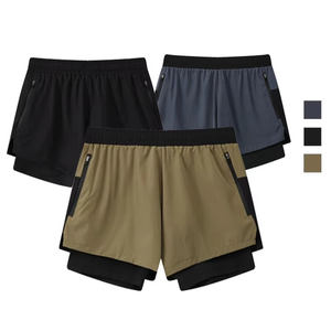 Shorts de course légers en nylon avec impression personnalisée de votre logo – Shorts d'été parfaits et vibrants doublés en mesh pour hommes - Product Image 6