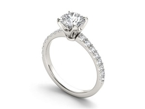 Anillos de Compromiso de Diseño Personalizado de Alta Calidad en Oro Blanco, Estilo Moderno, Diamantes VVS de Corte Brillante Cultivados en Laboratorio, Certificación IGI, para Boda - Product Image 4