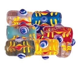 Meilleure qualité artisanat lampe travail perles de verre perle de verre couleur verte tuyau forme pierre d'or pour bracelet disponible à - Product Image 6