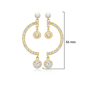 ขายส่ง925เงินสเตอร์ลิงต่างหูโคมระย้าสีขาว CZ หินหัวใจออกแบบชุบทองสำหรับผู้หญิงตุรกีของขวัญเครื่องประดับ - Product Image 5