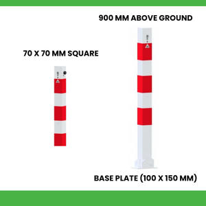 เสากั้นความปลอดภัยเหล็กพับได้พร้อมแถบล็อคอัตโนมัติและแถบสะท้อนแสงสีขาวขนาด900มม. มองเห็นได้ชัดเจน - Product Image 4