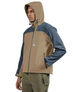 Offres Spéciales de qualité supérieure imperméable respirant à capuche personnalisé fermeture à glissière complète veste softshell noire pour hommes - Product Image 4
