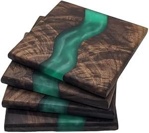 ชุดที่รองแก้วทำจากไม้และเรซินอีพ็อกซี่ GARDEN-THEMED แบบมีสไตล์ถาดรองแก้วเครื่องดื่มราคาดีสำหรับงานฝีมือจากช่างฝีมือ - Product Image 6