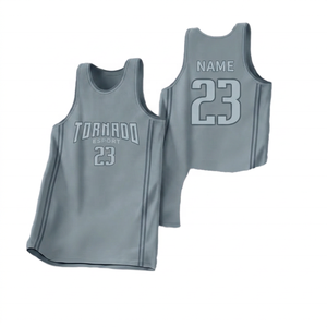 Camiseta de Baloncesto Tornado Esport Blanca y Morada Sublimada, Unisex para Adultos, de Secado Rápido, sin Mangas, Ropa Deportiva - Product Image 2